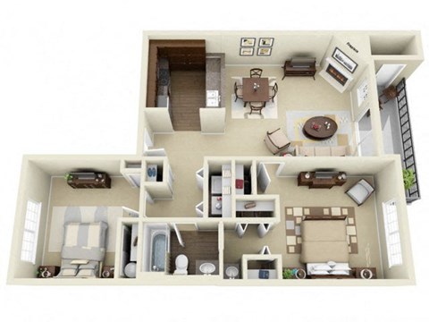 2x1 905 sqft Floor Plan at Lakemont Orchard, Issaquah, 98027